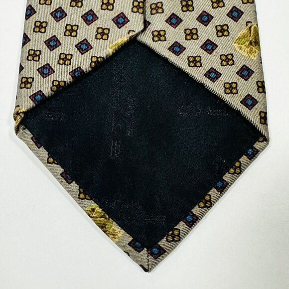 ETRO Taupe Brown Blue Gold Novelty Dog Golden Retriever Neck Tie 58" - Picture 5 of 8